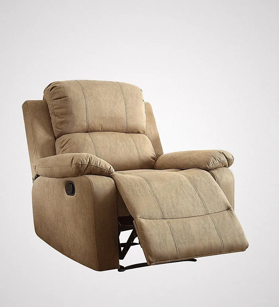38" X 38" X 39" Brown Polished Microfiber Fabric Recliner