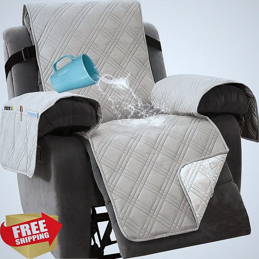 H.VERSAILTEX Waterproof Recliner Slipcover Oversized French Oak/Beige