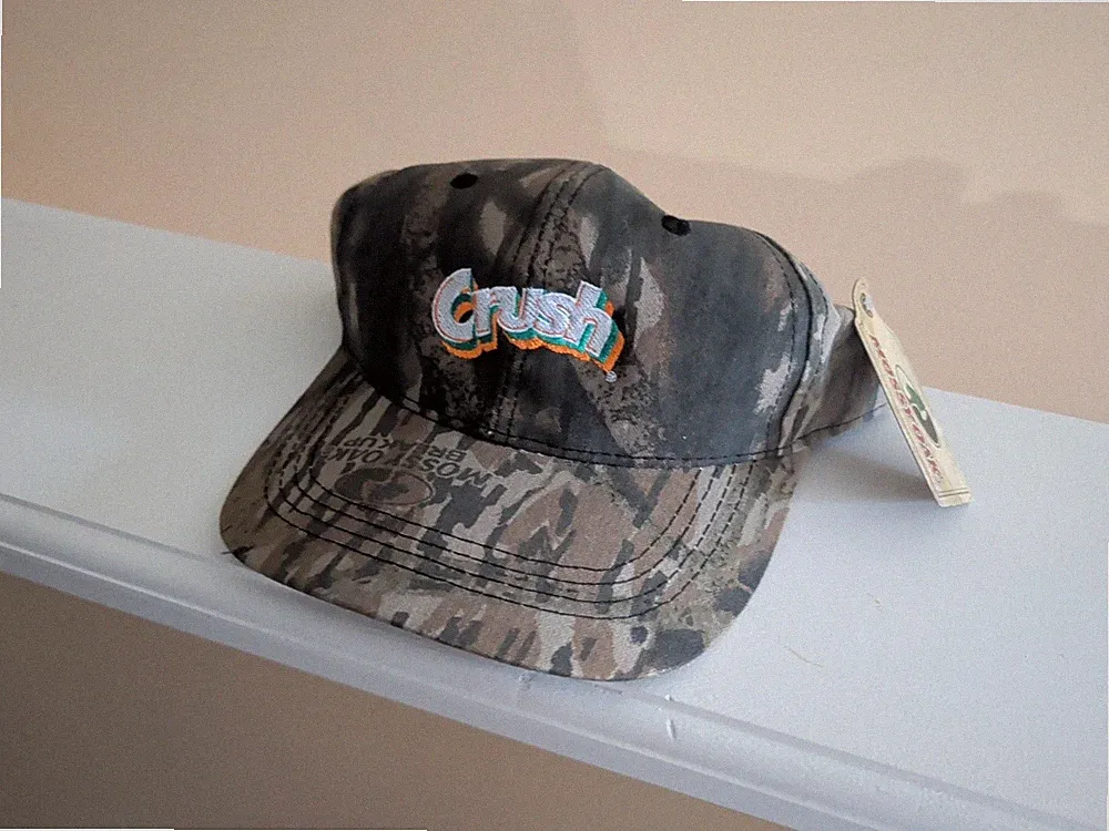 Mossy Oak Breakup Camo Hat Crush Soda Logo OSFA NEW