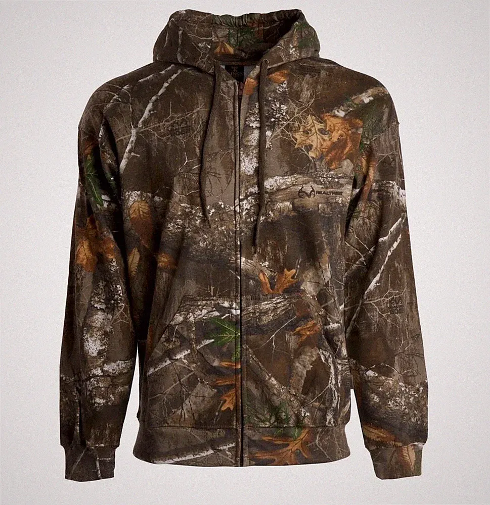 REALTREE Mossy Oak Camo Hunting Camping Fishing Zip Up Fleece Hoodies S to 5XL