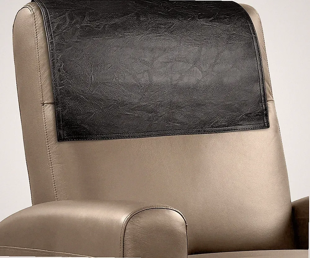 Recliner Headrest Protector Faux Leather Cover for Black